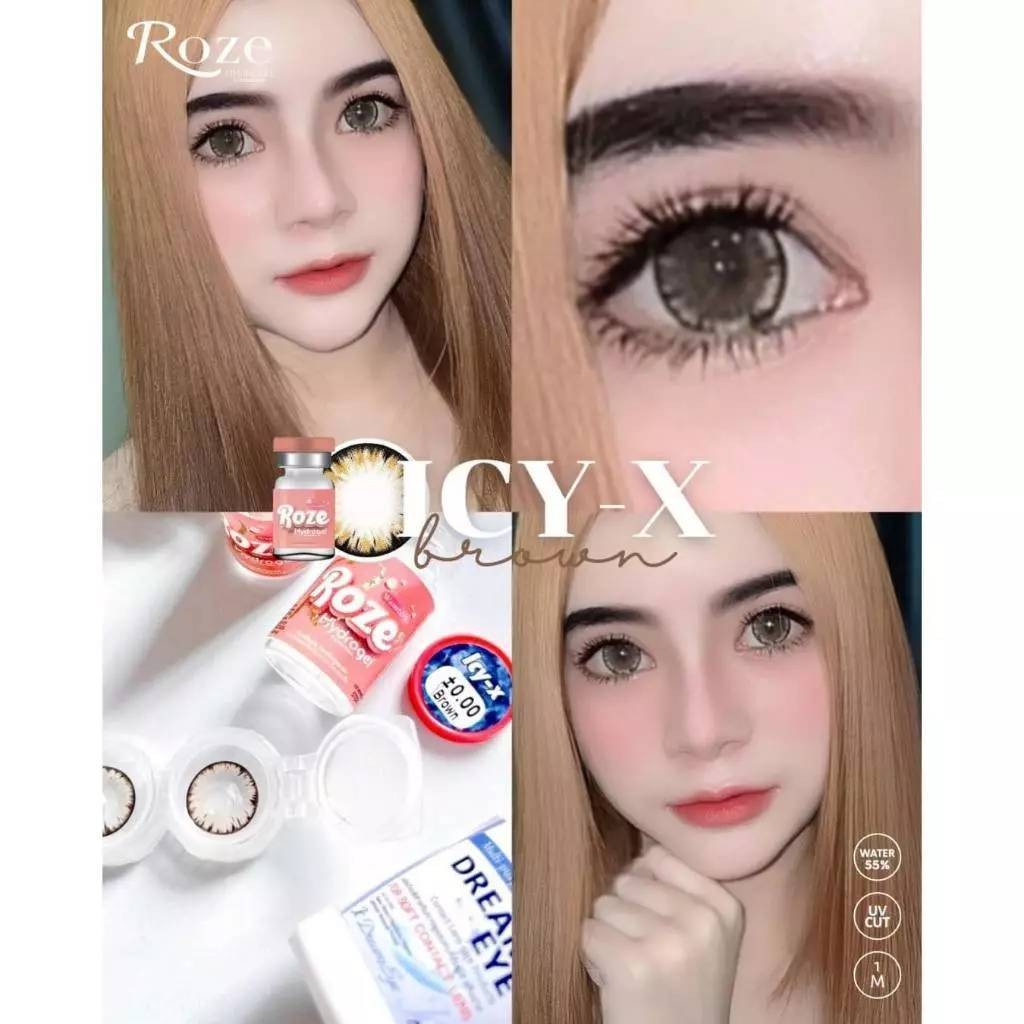 Hydrogel Contact Lenses Big Eye Size Very Icy-X (Rozelens) Normal Vision Plus A Cartridge