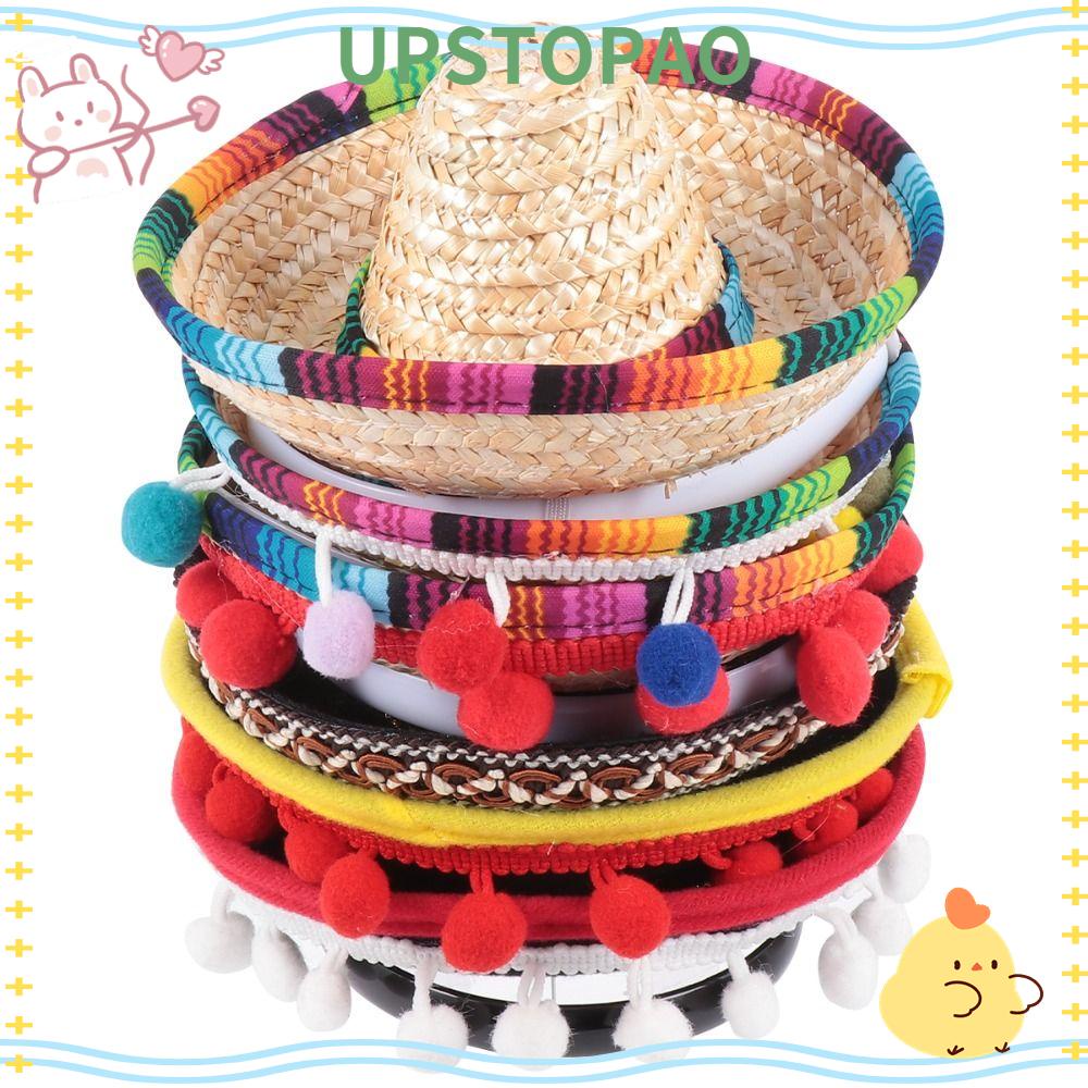 UPSTOPAO Mexican Hat Colorful Mini Performance Props Sombrero Headbands