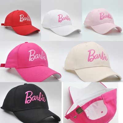 Fashion Barbie Letter Cap Summer Outdoor Baseball Hat Pink Adjustable Sunshade Embroidery Soft Casual Girls Accessory Children Gift
