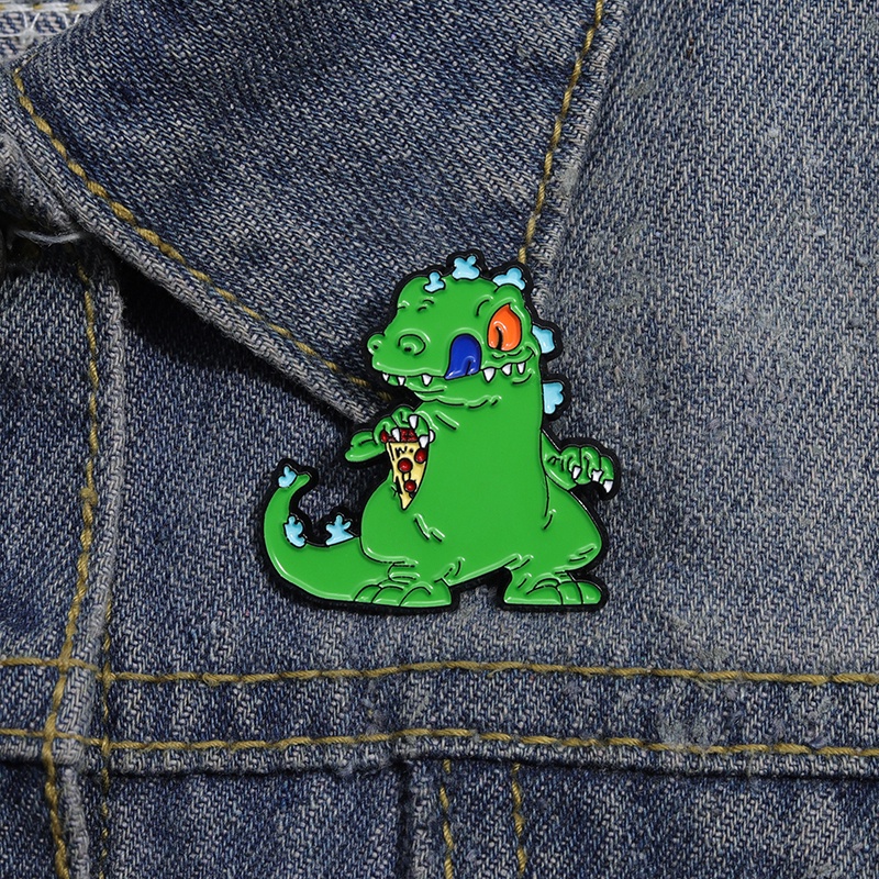 American Animated Naughty Soldier Dinosaur Reptar Enamel Brooch Cute Personalized Backpack Badge Clothing Accessories Gift Jewelry for Friends