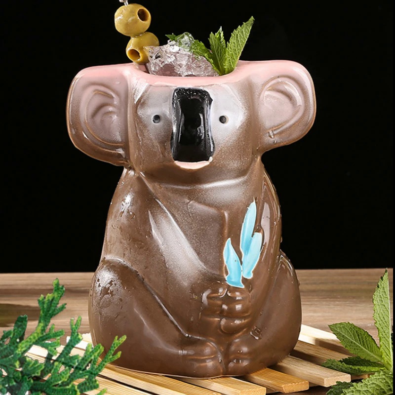 Hawaii Tiki Mugs Koala Shape Mug 750ml Cocktail Cup Wine Beer Beverage for Barware Drinkware Men Women