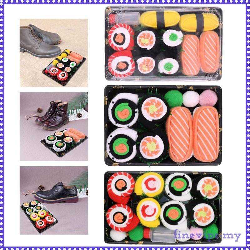 [finevipsMY] Cotton Socks Funky Assorted Casual Personalized Interesting Silly Cool Novelty Cute Long Sushi Shape Cartoon for Running Box Package Adults