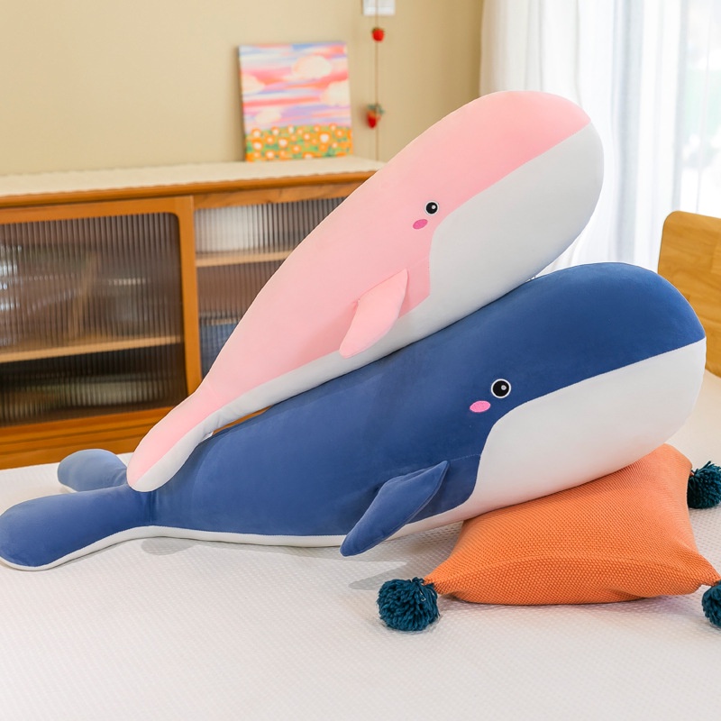 Whale Stuffed Animal Plush Toy Soft Whale Dophin Hugging Pillow Cute Whale Plush Doll Toy Back Cushion Children Birthday Gift ( 50cm=19.6")