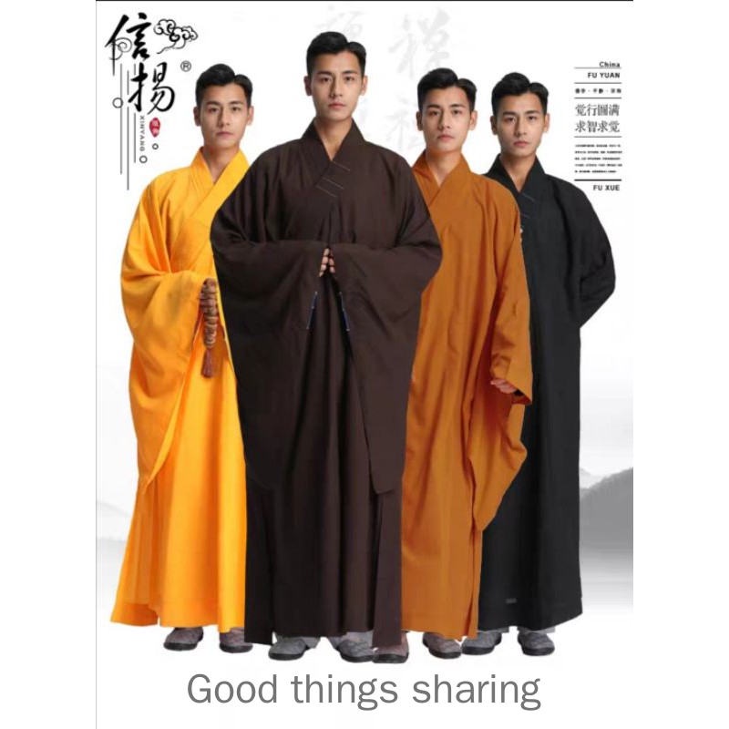 READY STOCK IN JOHOR Haiqing Lay Buddhism 现货信扬四季款台湾麻纱海青居士服佛教僧衣僧服出家和尚衣服尼姑服