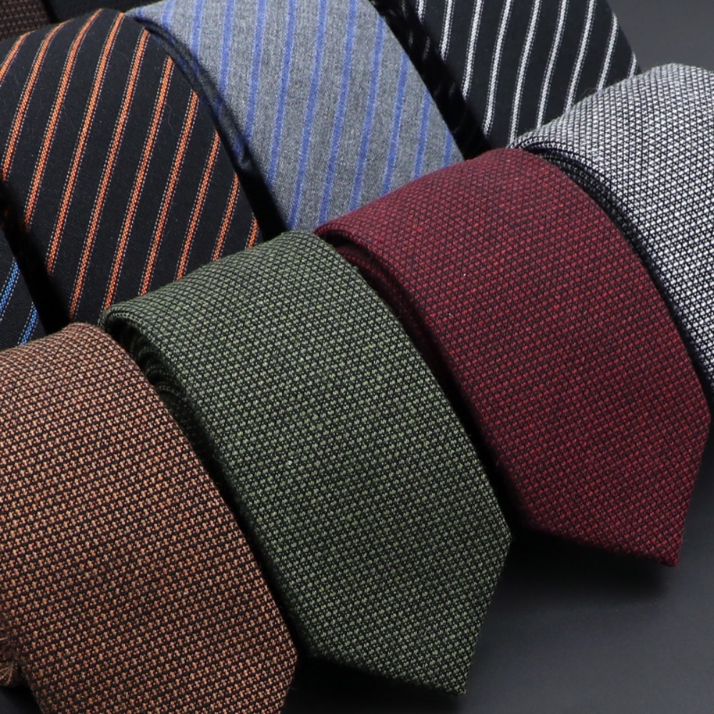 Durable Versatile High Quality Wool Ties Men Solid Color Skinny Handmade Neckties Striped Slim Casual Tie Accessories...