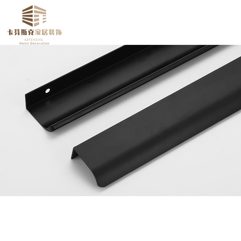 Quality Durable 8cm-100cm lengthen widened cabinet handle Drawer Wardrobe Modern extended aluminum alloy Black hand - Image 5