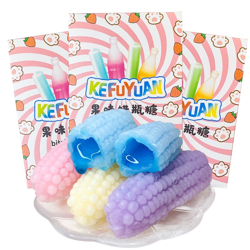 Influencer Wax Bottle Candy Sandwich Stir Fried Anchor Eat the Same Style Spicy Skin Candy Wax Chew Decompression Edible Crayon Candy Snacks Net Red Wax Bottle Sugar Sandwich Stir Fried