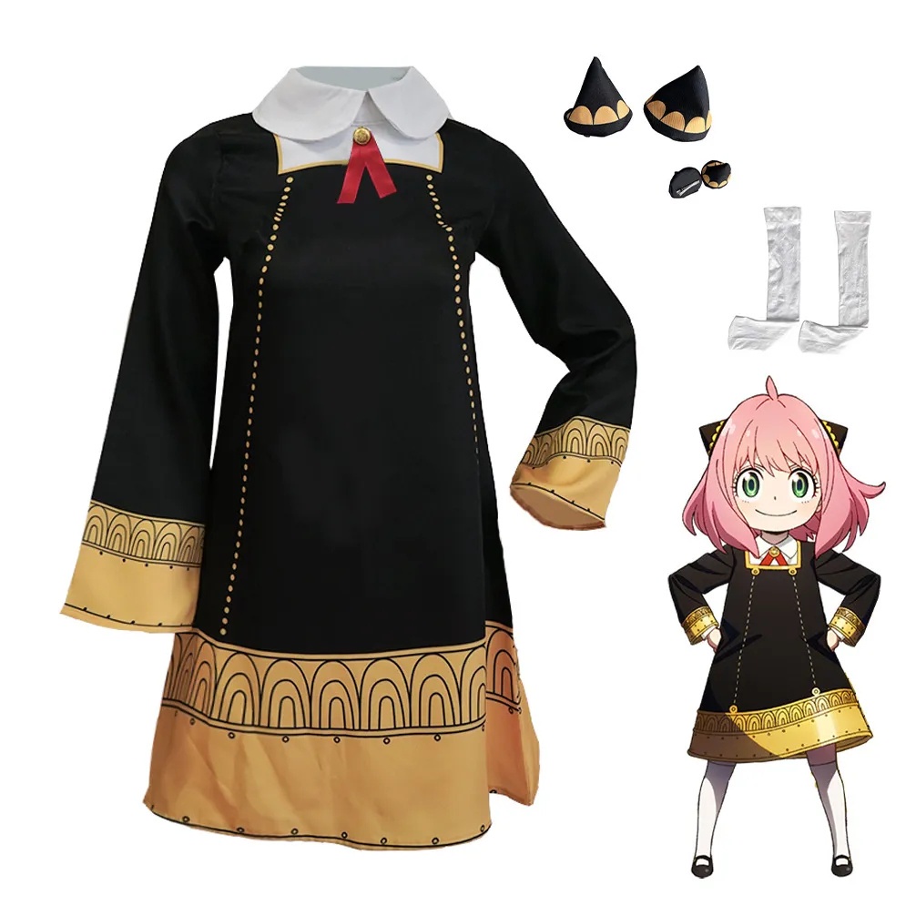 Quality Essential Anya Forger Cosplay Costume full set JP Anime Spy X Family Party Role Outfit Adults Kids Halloween ... - Image 2