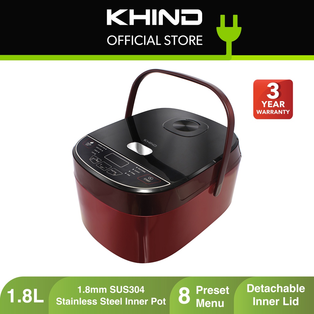 KHIND Anshin Periuk Nasi | Fuzzy Logic Jar Rice Cooker RCM18SS