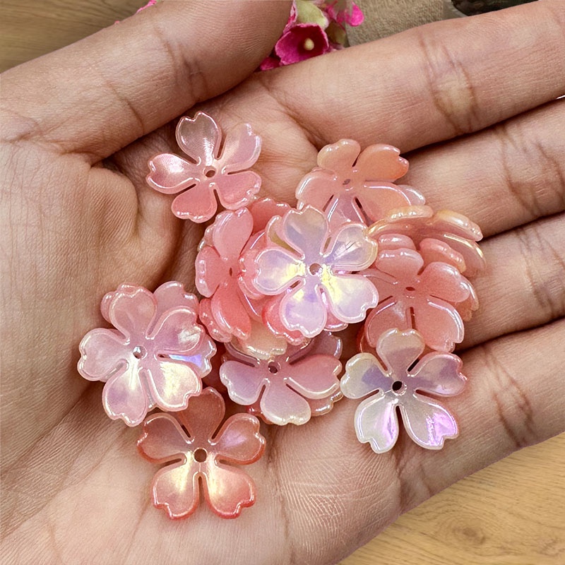 20/40Pcs 18*3mm Acrylic for Jewelry Making DIY Findings Beading Necklace Bracelet Flowers Loose Beads Handcrafted