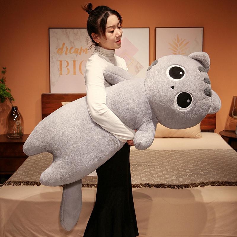 Premium Durable 1PC Long Giant Cute Cats Plush Toy Cylidrical Animal Bolster Pillow Cat Stuffed Plushie Children Slee... - Image 5