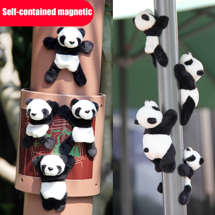 Reliable Quality Magnetic refrigerator stickers small panda cute cartoon souvenirs plush dolls Premium Versatile
