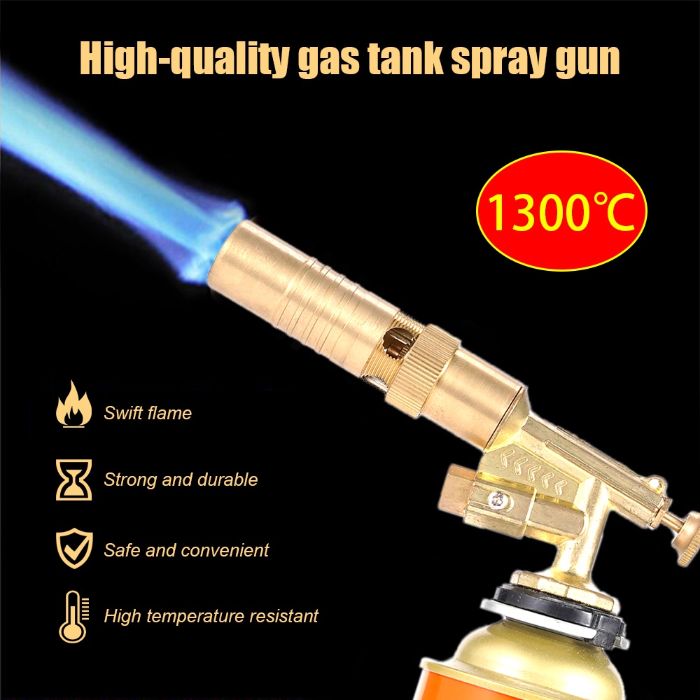 Welding Torch Gas Burner Flame Gun High Temperature Copper Gas Torch Brazing Barbecue Kitchen Baking Tool