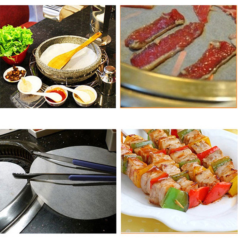 Meal Kitchen Round Non-stick Paper Double Layer Silicone Baking Cake Biscuit Burger Pastry Oil Barbecue Mat Prep - Image 4