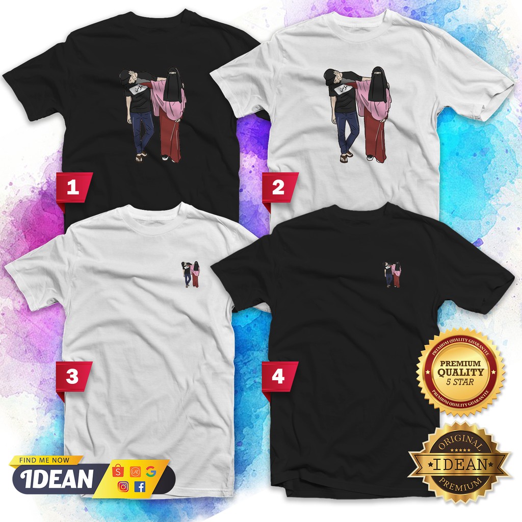 VIRAL SWEET COUPLE ISLAMIC GIRL HIJAB T-Shirt Men Women unisex MUSLIMAH COTTON Apparel Tee Wear baju Kaos Clothes