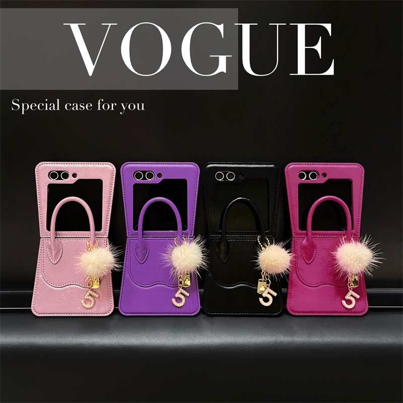 Wiseman Samsung Galaxy Z Flip5 Fashion Phone Case Folding Screen Z Flip3 Z flip4 Handbag Length Pearl Shockproof Creative Phone Case