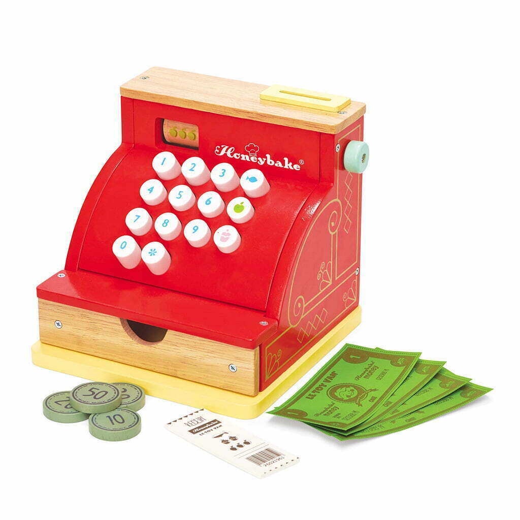 Le Toy Van Cash Till Register Eco-Friendly Children's Wooden Shopping Toys Imaginative Play for Ages 3+