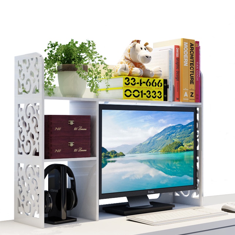 Student study room tabletop bookshelf computer monitor rack multilayer dormitory desktop rack space saver storage rack
