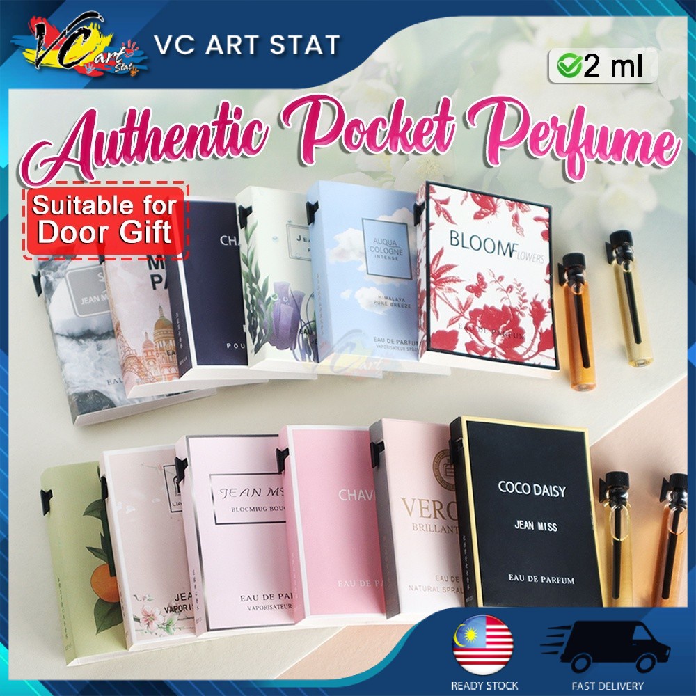 VC Art Card Pocket Perfume 2ML Door Gift Various Fragrance Minyak Wangi Viral Strong Smell Natural Authentic Smell