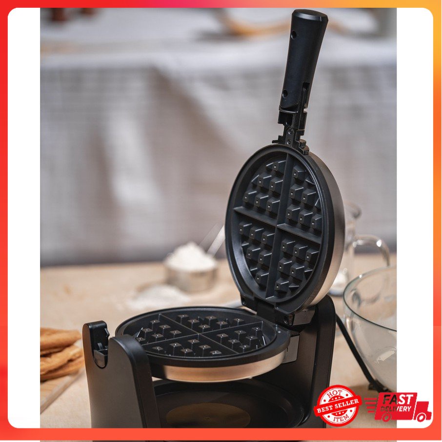 Rotating Waffle Maker Wafer Maker Electric Pembakar Roti Waffle Elektrik Dapur Waffle Mini Waffer