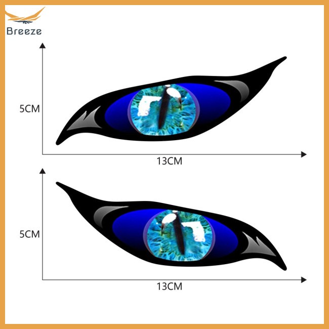 Essential Premium breeze 2pcs Car Sticker Evil Eye pvc Zombie Sunscreen Waterproof Decal Rearview Mirror 13cm*5cm Rel... - Image 4