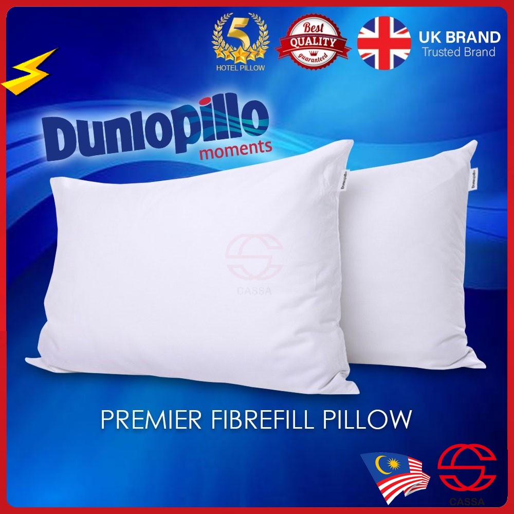 [Ready Stock] Dunlopillo Pillow Hollow Fibre Fill Polyester 5 Star Hotel Direct Factory Kilang Bantal 78x48CM 950GRAM