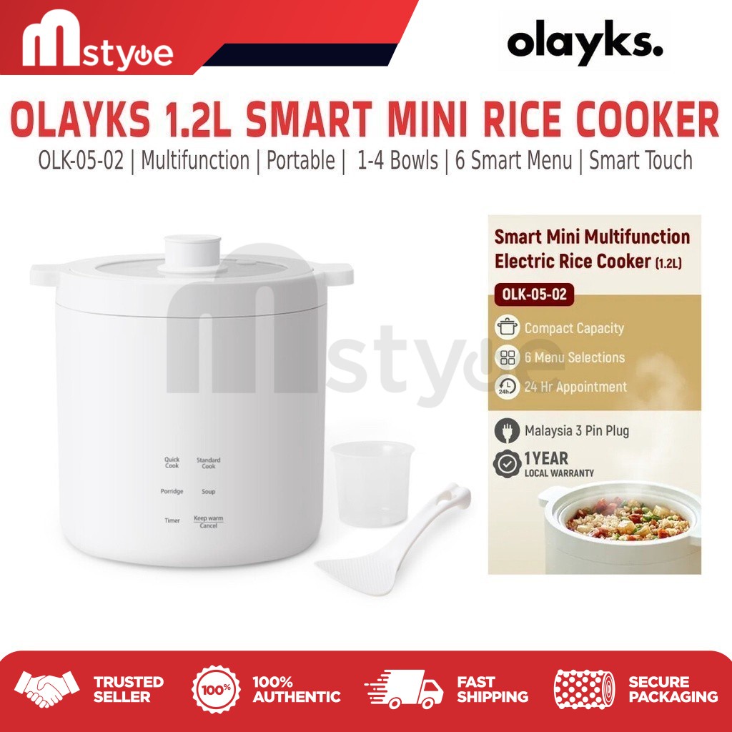 Olayks 1.2L Smart Mini Rice Cooker Multifunction Electric Rice Cooker Portable Rice Cooker OLK-05-02 (1 year warranty)