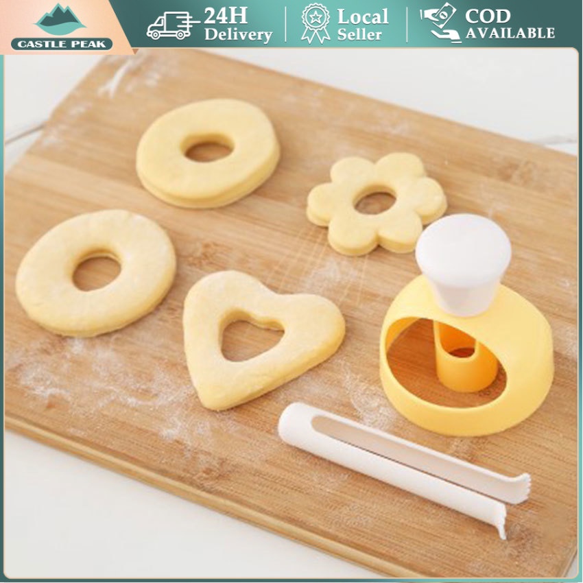 Donut Mold Plastic Donut Mold Manual Donut+Donut CUTTER Mold CHEF Donut Mold With Handle Set