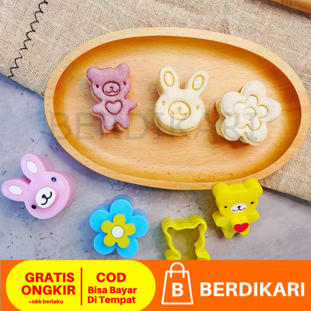 Cute Children's Lunch Box sandwich Bread Mold Bear Flower Rabbit Character Bento Rice Mold