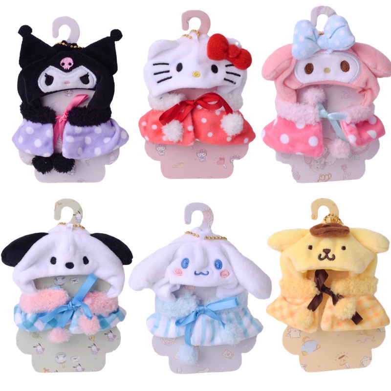 Durable Quality Kawaii Sanrio Hello Kitty Kuromi Melody Cinnamoroll Plush Doll Accessories Creative Plushie Cape Clot... - Image 2