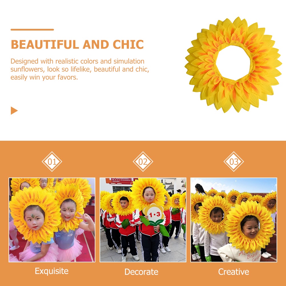Purpose Essential [] Sunflower Headgear Adults Halloween Costumes Hat Hood Headpiece Kids Child Funny Multi Must - Image 4