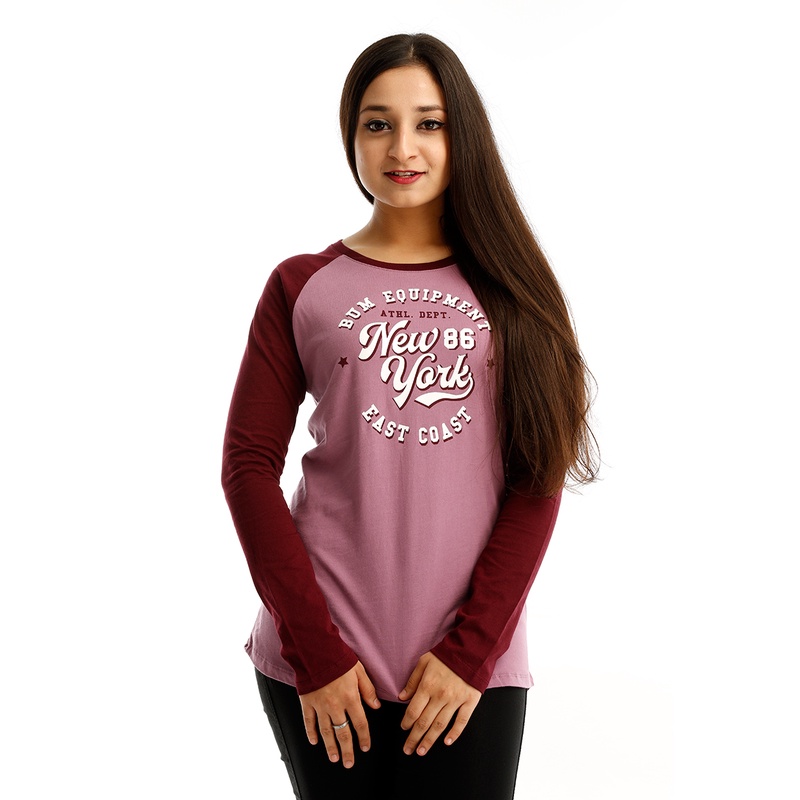 B.U.M Equipment Ladies Round Neck-Raglan L/S (LT PURPLE)