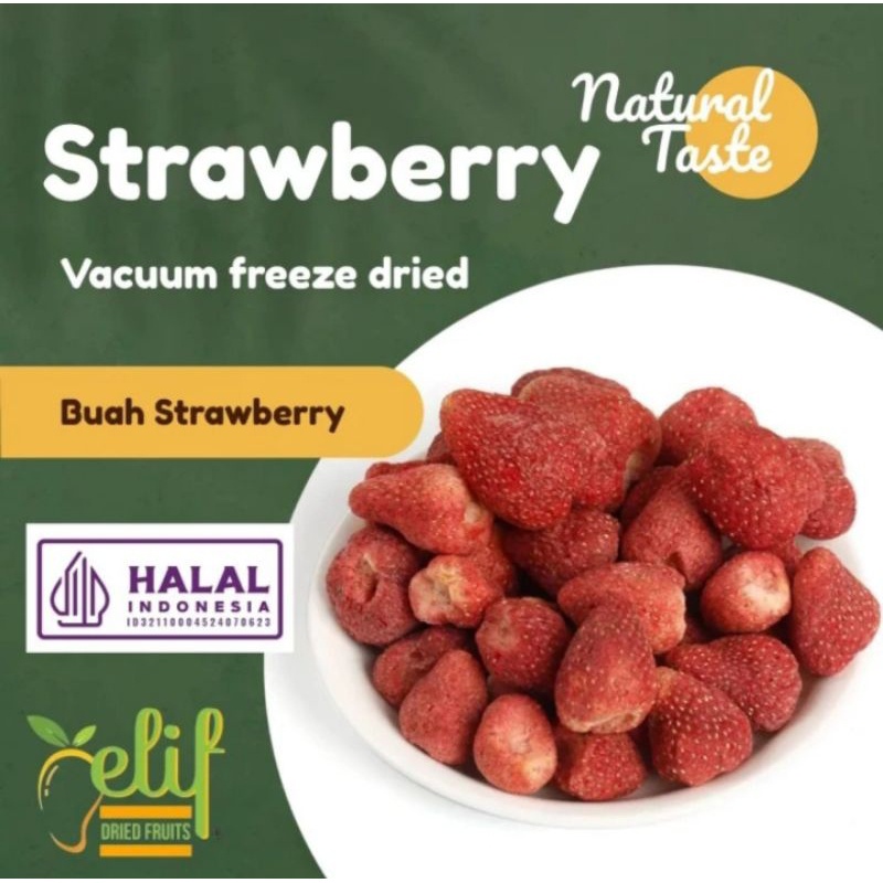 Versatile Must ELIF DRIED FRUITS Freeze Whole Strawberry Diced Crisp Kering Utuh Krisp v1 - Image 2