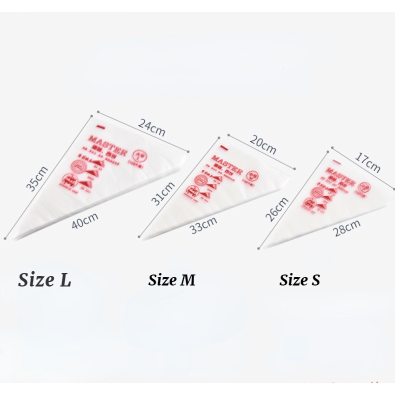 Prep Bakeware 100PCS Disposable Pastry Bag S/M/L Confectionery Bags Cake Cream Icing Fondant Decorating Kitchen Bakin... - Image 5