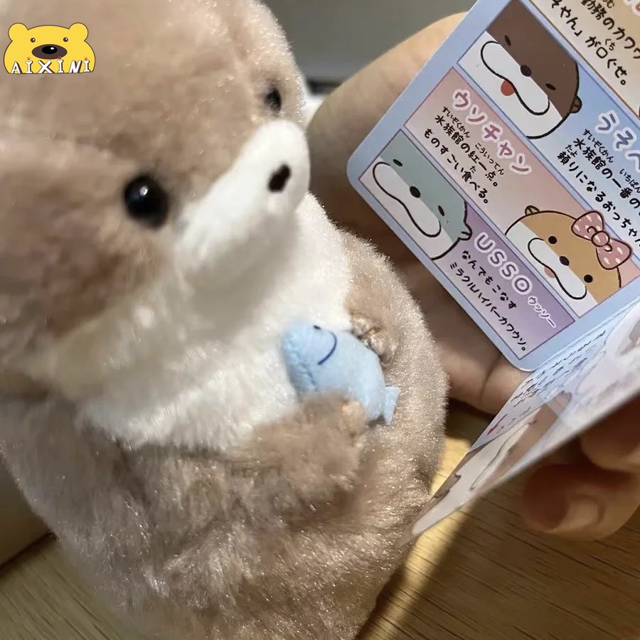 Purpose Multi 水獭抱鱼公仔New Amuse Small Otter Holding Fish Plush Pendant Cute Little Ultra Soft Toy Birthday ... - Image 3