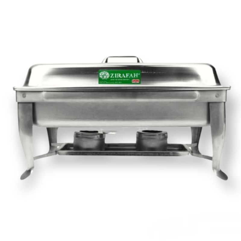 ZIRAFAH STAINLESS STEEL FULL SIZE CHAFING DISH WITH STAND AND FUEL/ TRAY / TAKUNG / SERVING / FOOD SERVING /CATERING SET