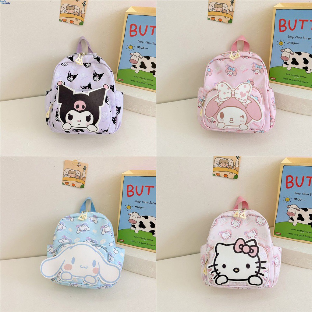 Portable Kindergarten School Bag Childrens Backpack Schoolbag Chest Bag Trendy Sanrio Childrens Bag Cartoon Cute Boys And Girls Lightening Large Capacity 【LoveHomely】