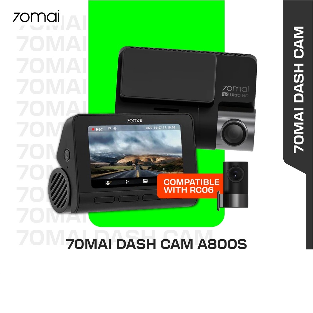 DACD 70mai A800s 4K Dash Cam Built-in GPS Dual Vision Rear Cam Global Version A800 ADAS 24 Hours Parking Monitor App