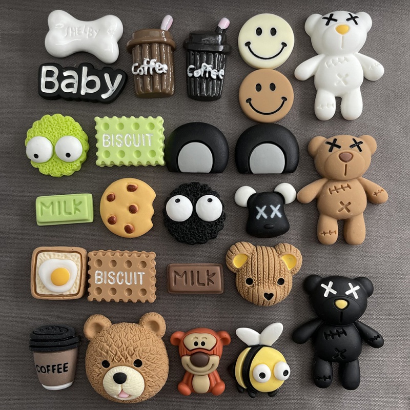 Diy Cream Glue Resin Accessories 24 Styles Trendy Toys Doll Series Simulation Food Toys diy Cream Glue Phone Case Decoration Accessories diy Hairpin Jewelry Refrigerator Stickers Hole Shoe Material diy Handmade Material Goo Card Accessories