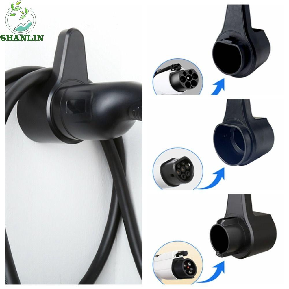 SHANLIN Type2 EV Charger Holder, US/EU/GBT Sturdy EV Car Charging Cable Holder Rack, Wallbox Hook Cable Organizer PC ABS Electric Vehicle Charger Wallbox Hook Wall Bracket