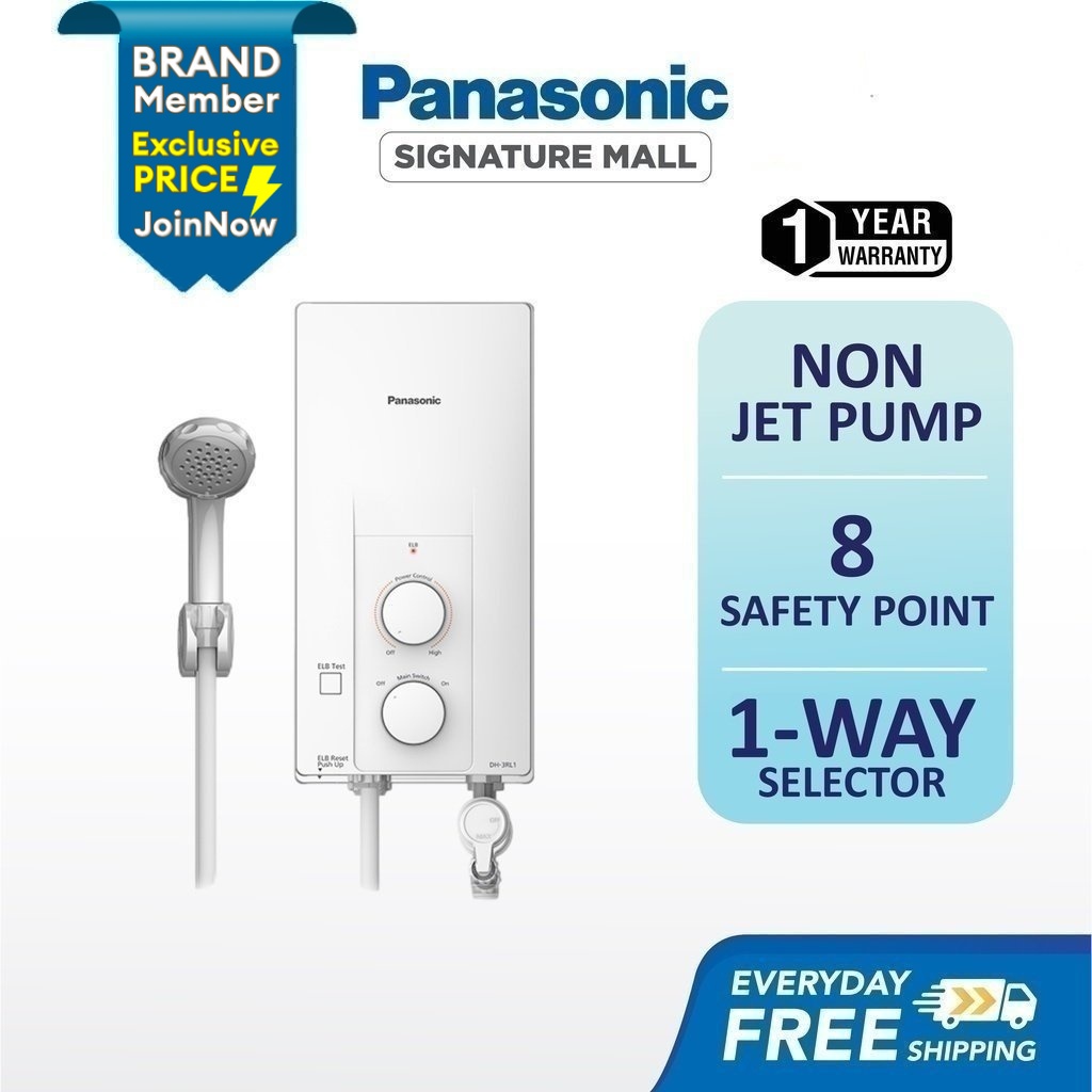 PANASONIC DH-3RL1 Water Heater NON PUMP 3.6 KW DH-3RL1MW Bathroom Hot Water Shower Air Panas Elektrik Mandi 热水器