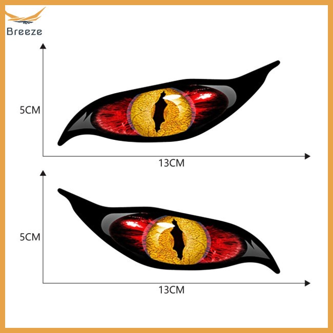 Essential Premium breeze 2pcs Car Sticker Evil Eye pvc Zombie Sunscreen Waterproof Decal Rearview Mirror 13cm*5cm Rel... - Image 5