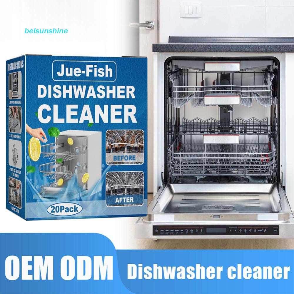 20pcs Dishwasher Cleaner Tablet Washing Machine Non-ionic Surfactant Clean Dish Washing Fresh for Household Kitchen Restaurant [belsunshine.my]