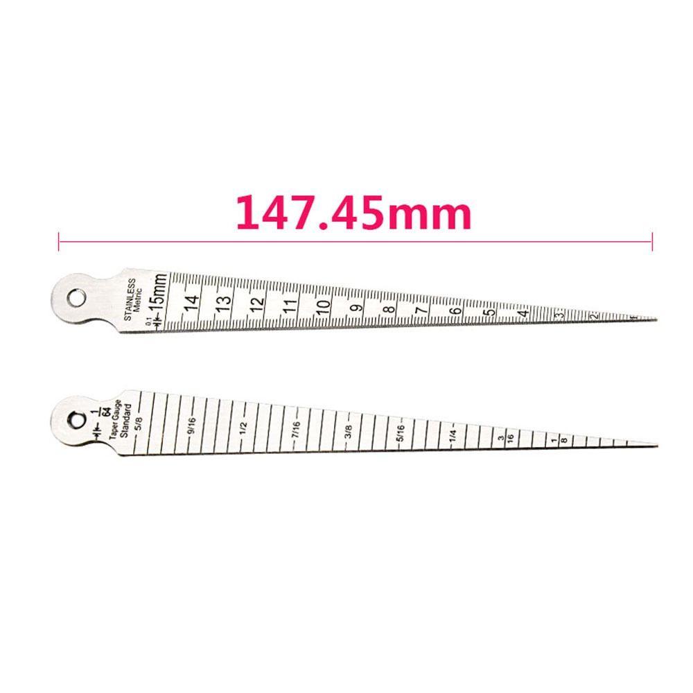 Hardware Craft TOPTOOL Wedge Feeler Gap Hole Stainless Steel Welding Gauge Measure Tool 1-15mm Taper Ruler Depth Clea... - Image 2