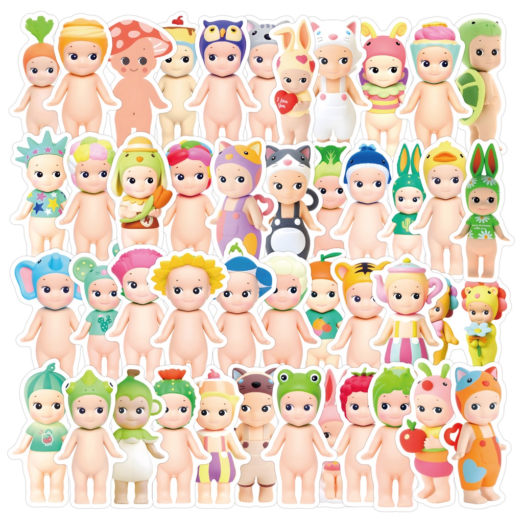 60 pcs Cute Japan Sonny Angel Dolls Waterproof PVC Stickers