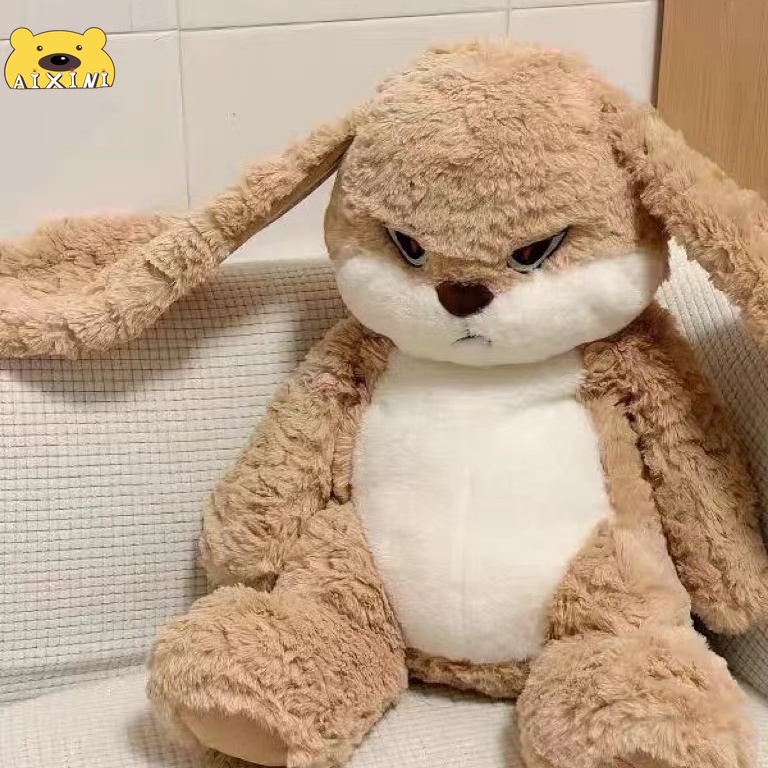 现货择偶记丢丢兔公仔 AIXINI 35CM Angry Rabbit Plush Toy Lost Rabbit Doll Annoying Bunny Stuffed Toys Long Ear Bunny Plush Toy Kawa