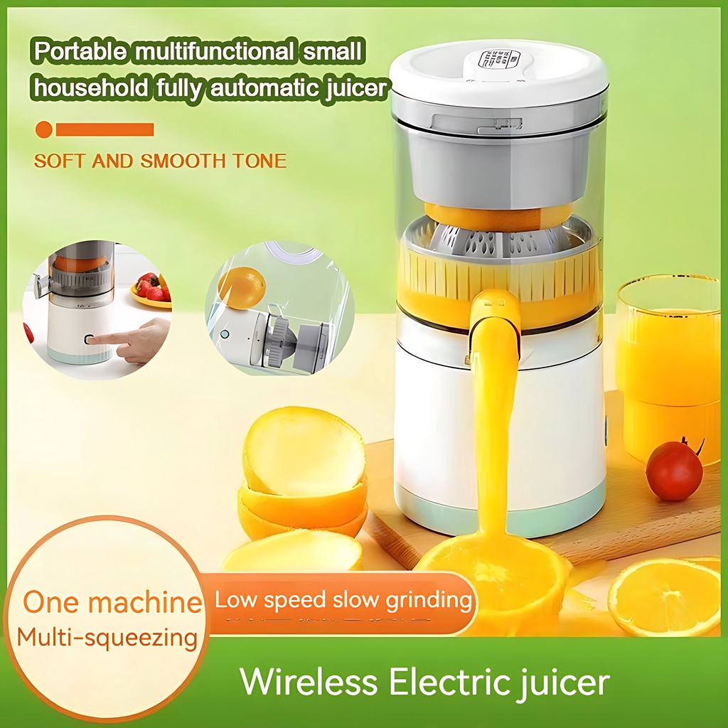 Cordless Electric Citrus Juicer Machine With Tap 2400mAh USB Rechargeable Hands-Free Portable Fruits Juice Blender