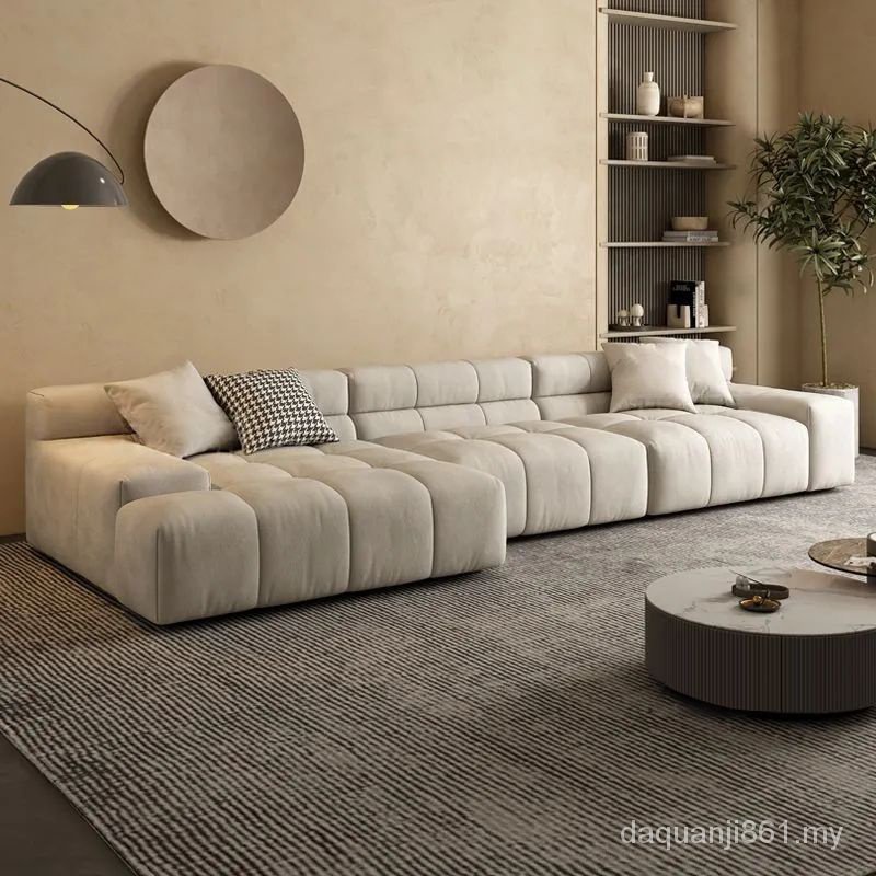 Cloud Milk Velvet Sofa Living Room Small Apartment Japanese Cream Style Simple Modern Tofu Block Lazy Influencer Sofa