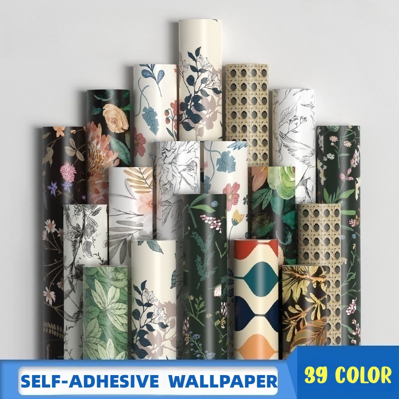 【Ready Stock】39 Color Wallpaper Wall Paper Dinding Self-adhesive Wallpaper Binding Bilik Tidur Furniture Sticker Home Decor