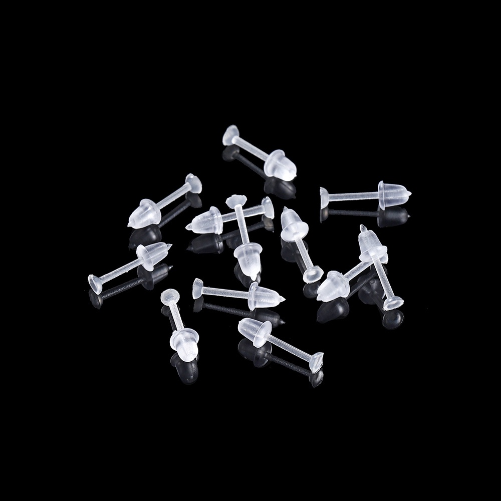 St.kunkka 3 * 12.5mm Ear Piercing Ear Plug Earring Accessories Transparent Ear Plug Earring Needle Invisible Plastic Ear Stick Flat Transparent Ear Stud Plug